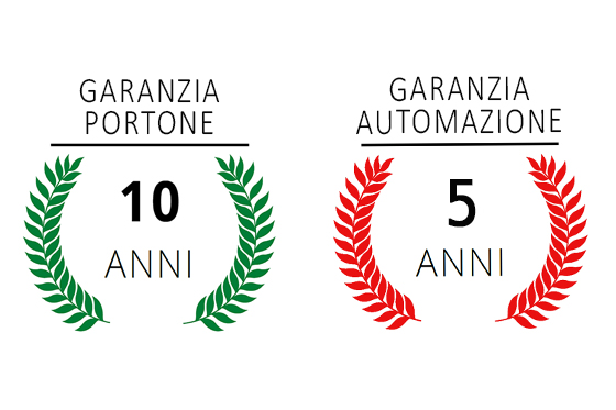 Carini - garanzia portone 10 anni - garanzia automazione 5 anni